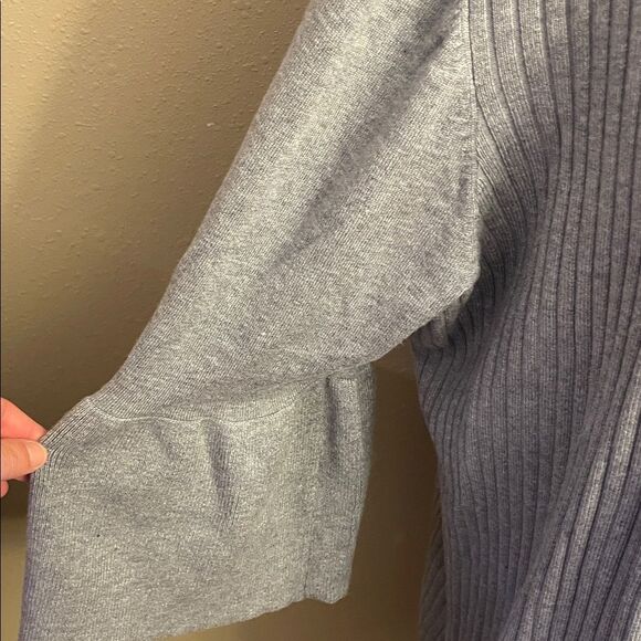 Lane Bryant Light Gray Ribbed Cardigan - Picture 4 of 5